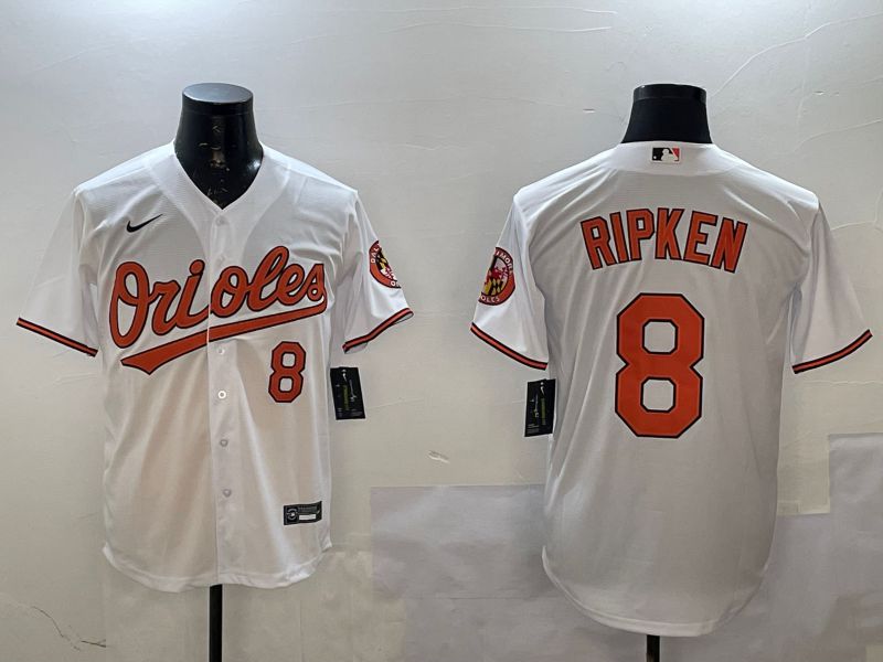 Men Baltimore Orioles #8 Ripken White Game 2025 Nike MLB Jersey style 1->baltimore orioles->MLB Jersey